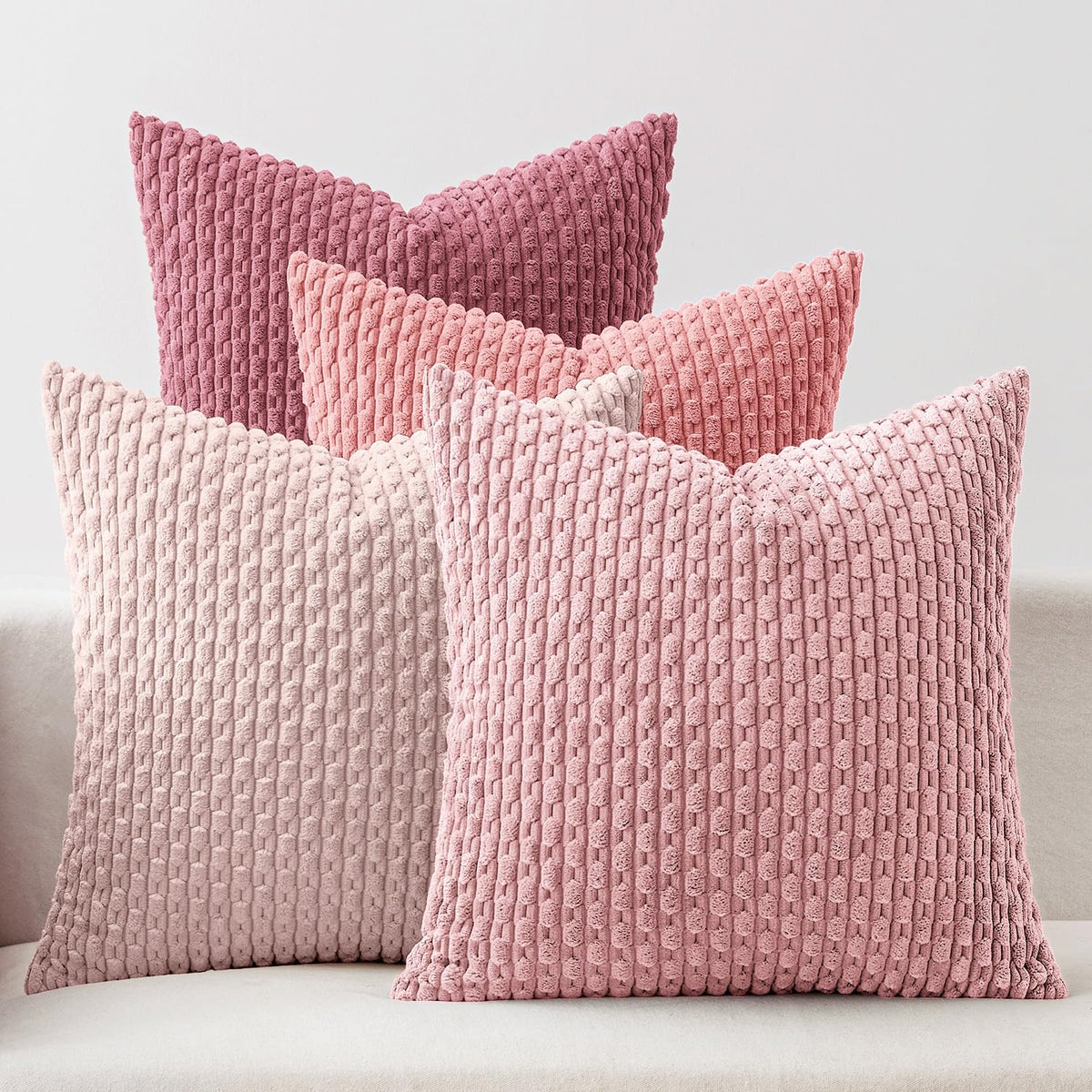 MIULEE Fall Burnt Orange Decorative Throw Pillow Covers 18x18 Set of 4