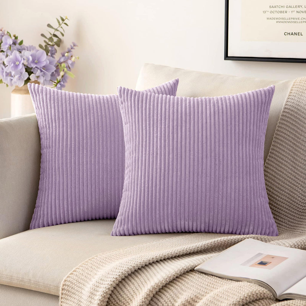 MIULEE Fall Decorative Corduroy Throw Pillow Covers Set of 2 20x20 Orange