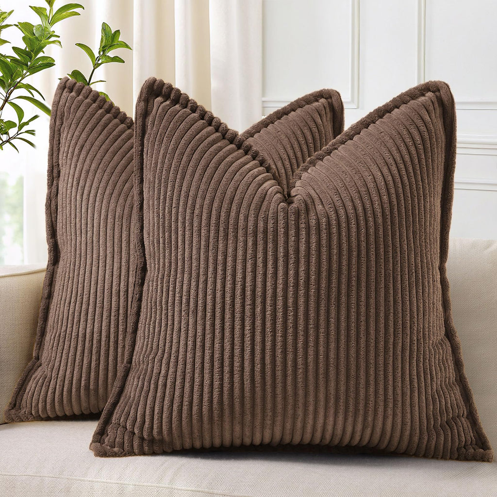 decorUhome Fall Corduroy Navy Blue Throw Pillow Covers 24x24 Set of 2