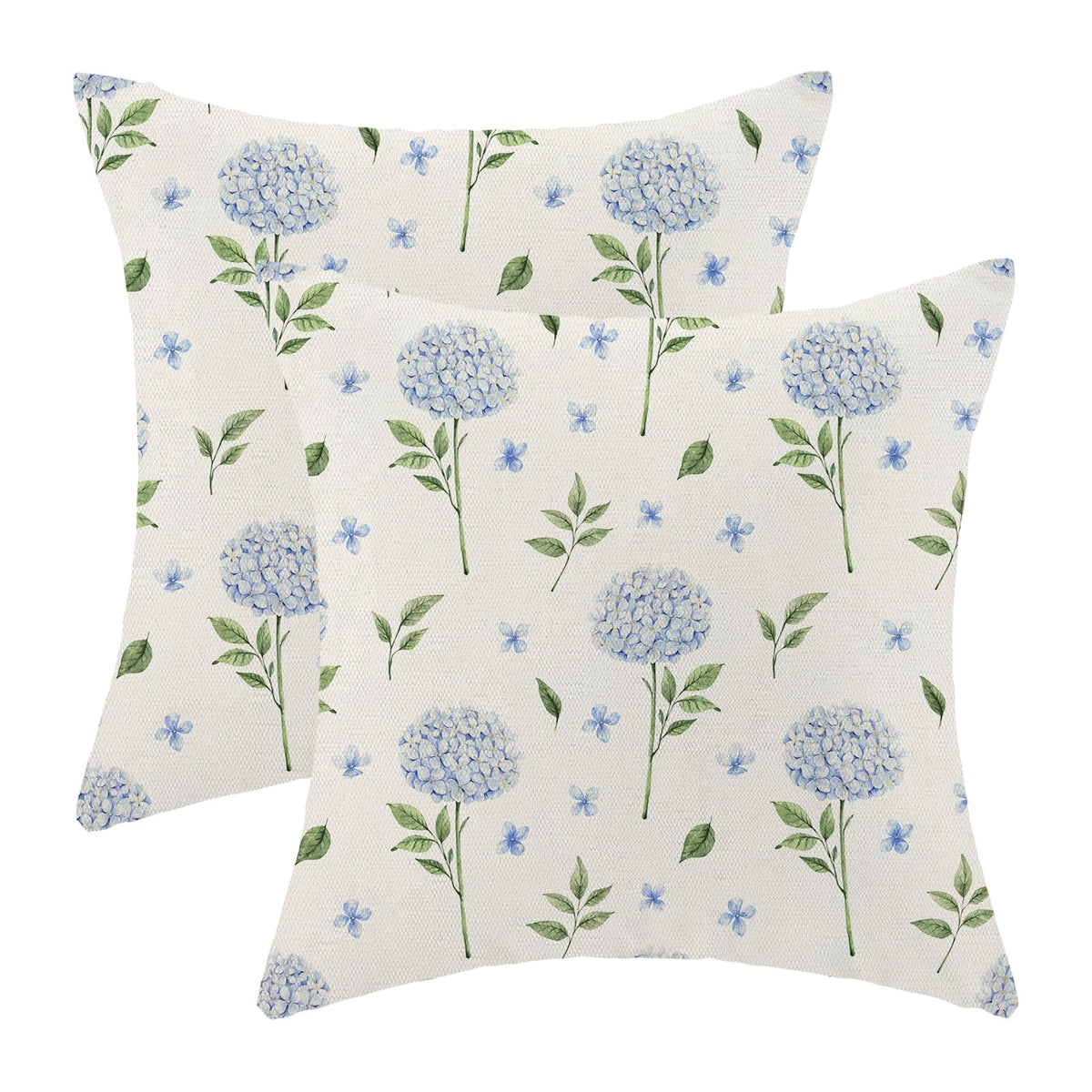 Spring Sage Green Wild Flower Pillow Covers 18x18 Set of 2