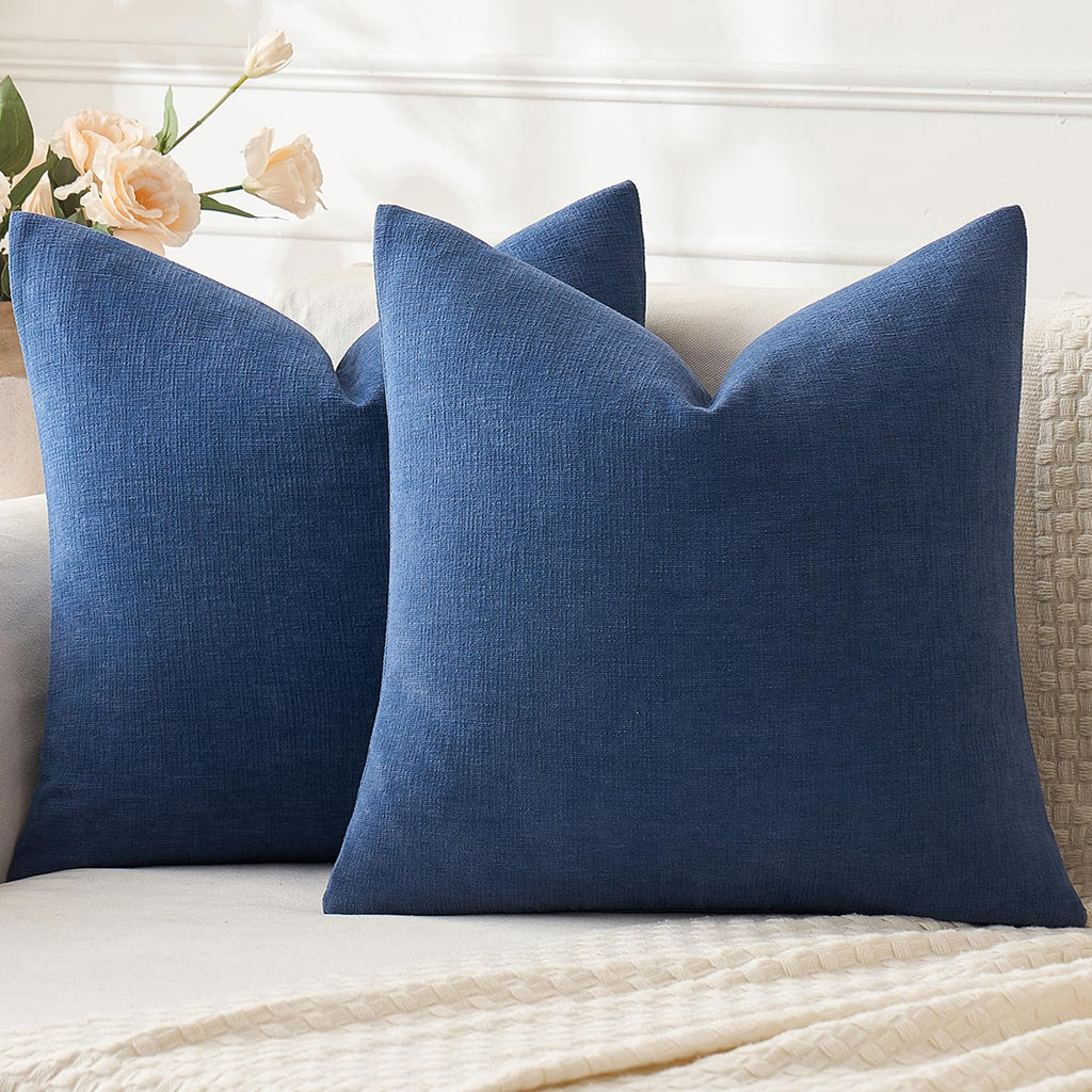 MIULEE Olive Green Chenille Couch Throw Pillow Covers, 18x18