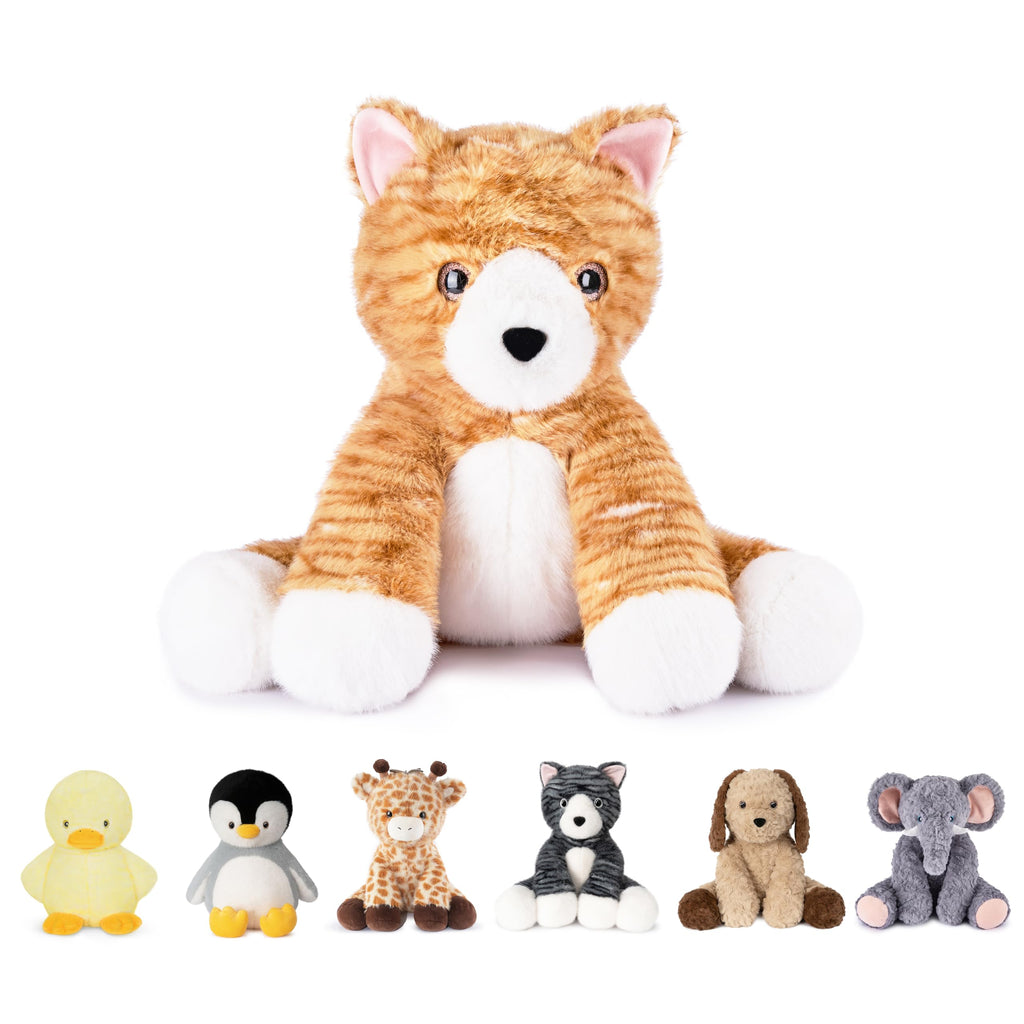 Niuniu Daddy Orange Cat Weighted Stuffed Animals, Plush Toy Pillow for Kids