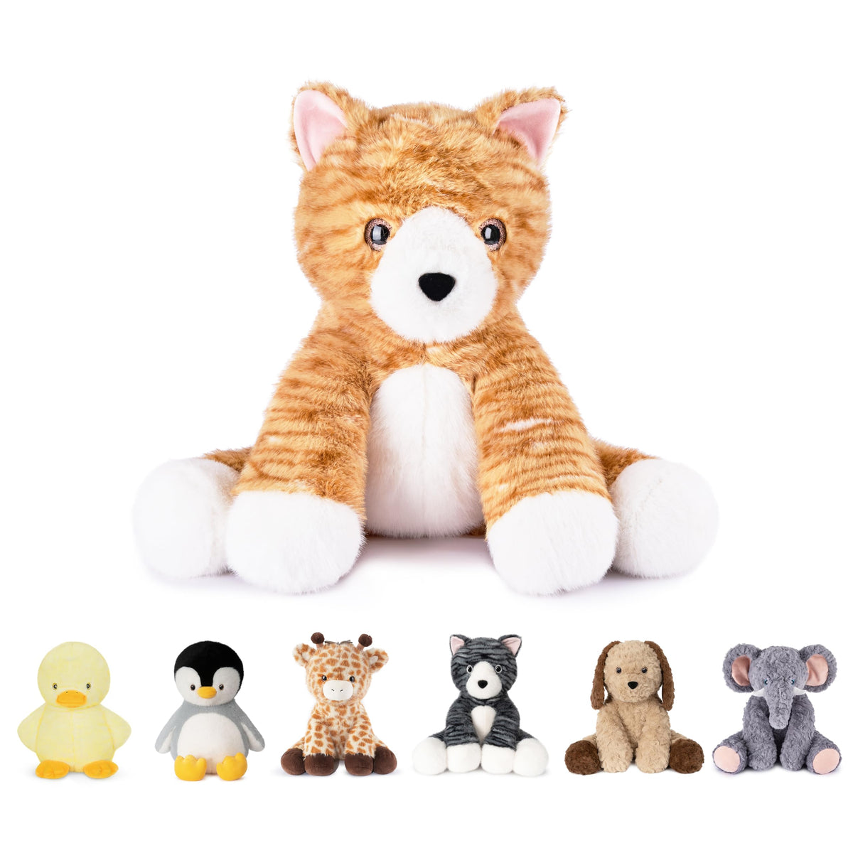 Niuniu Daddy Orange Cat Weighted Stuffed Animals, Plush Toy Pillow for Kids