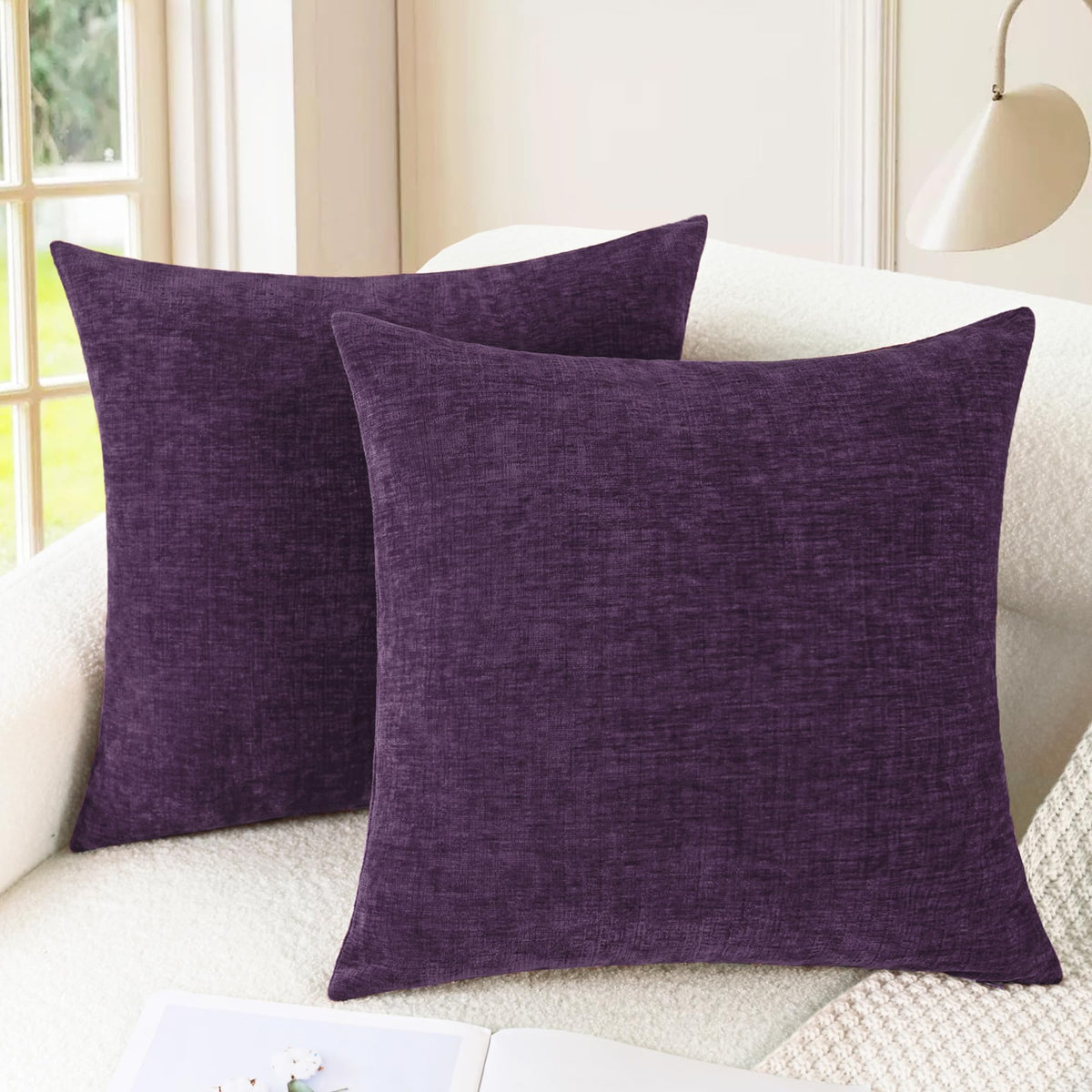 CaliTime Decorative Couch Throw Pillow Covers 18 X 18 Inches Medium Grey