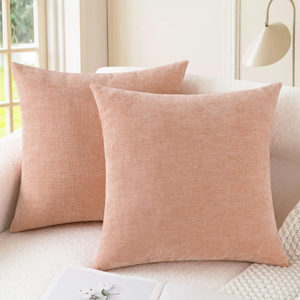 CaliTime Decorative Couch Throw Pillow Covers 18 X 18 Inches Medium Grey