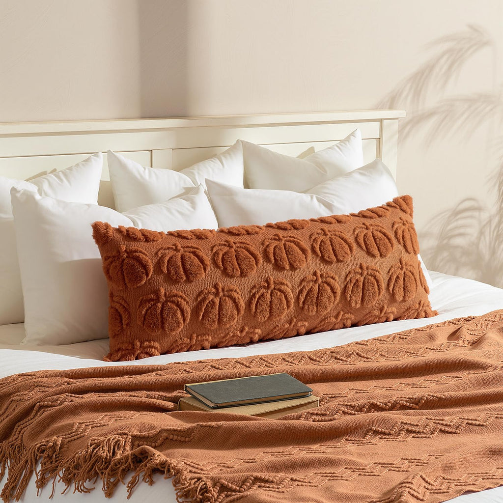 MIULEE Fall Pillow Covers Pumpkin Fall Decor 18x18 Dark Rust