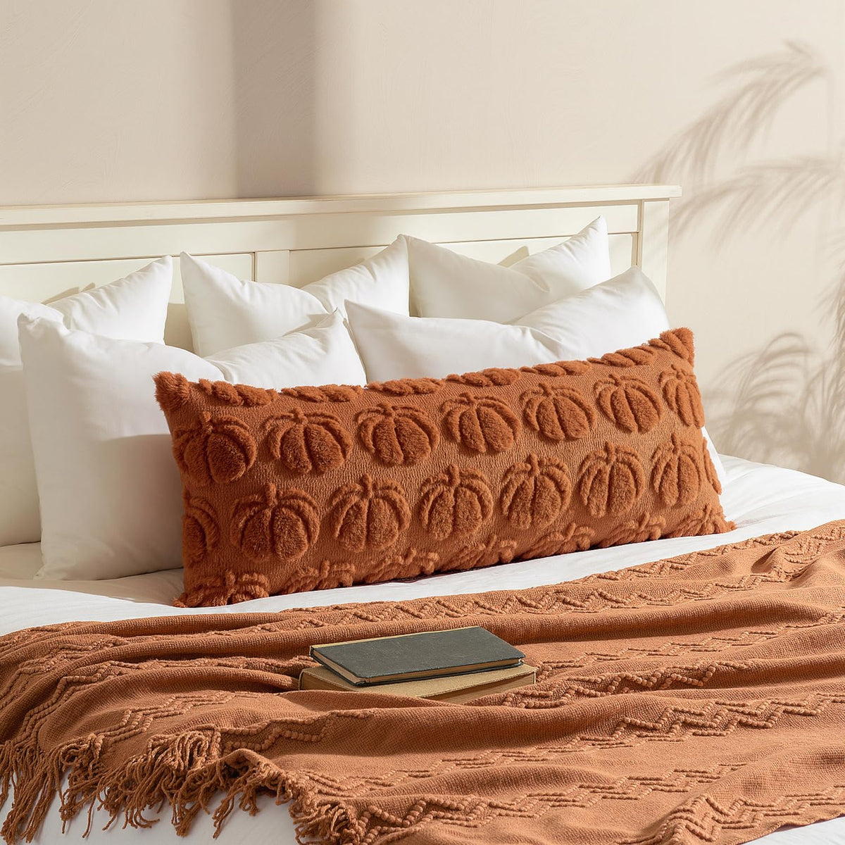 MIULEE Fall Pillow Covers Pumpkin Fall Decor 18x18 Dark Rust