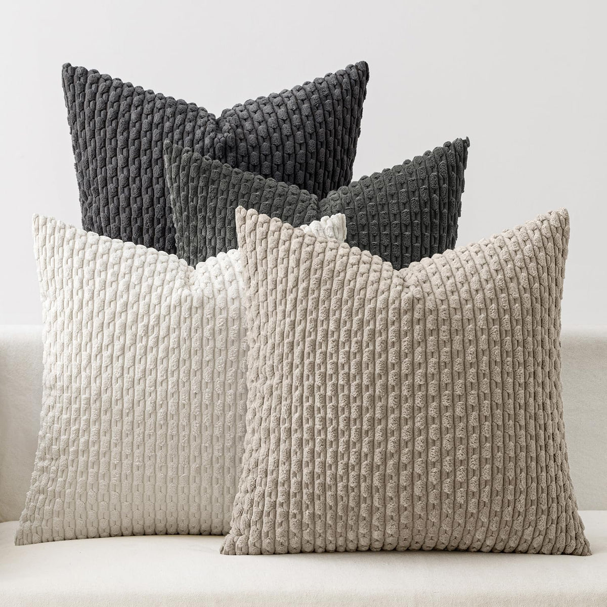 MIULEE Fall Burnt Orange Decorative Throw Pillow Covers 18x18 Set of 4