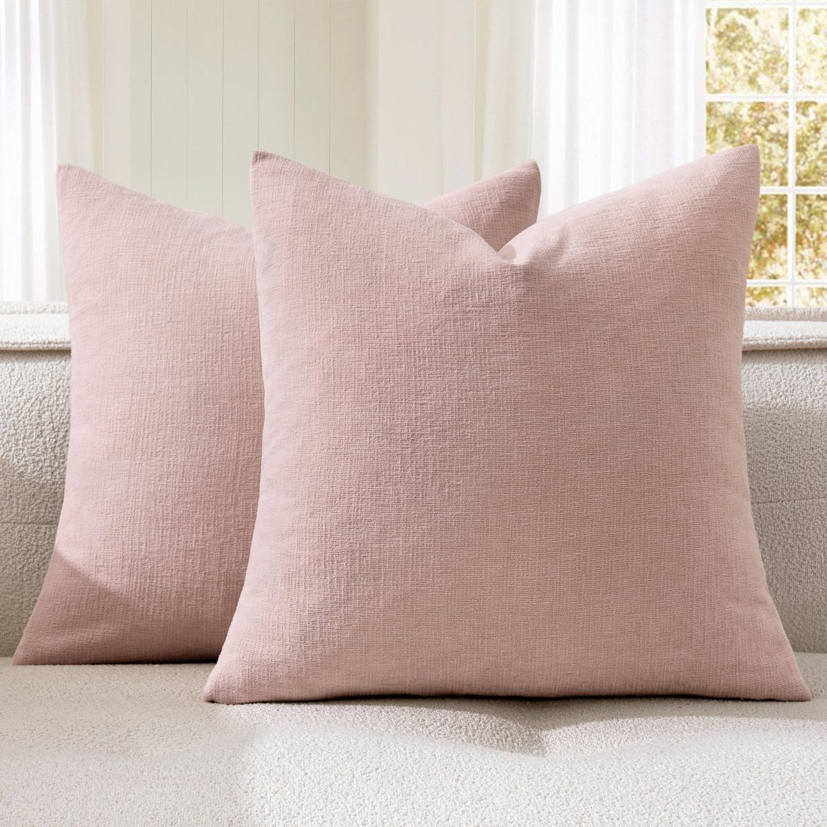 MIULEE Olive Green Chenille Couch Throw Pillow Covers, 18x18