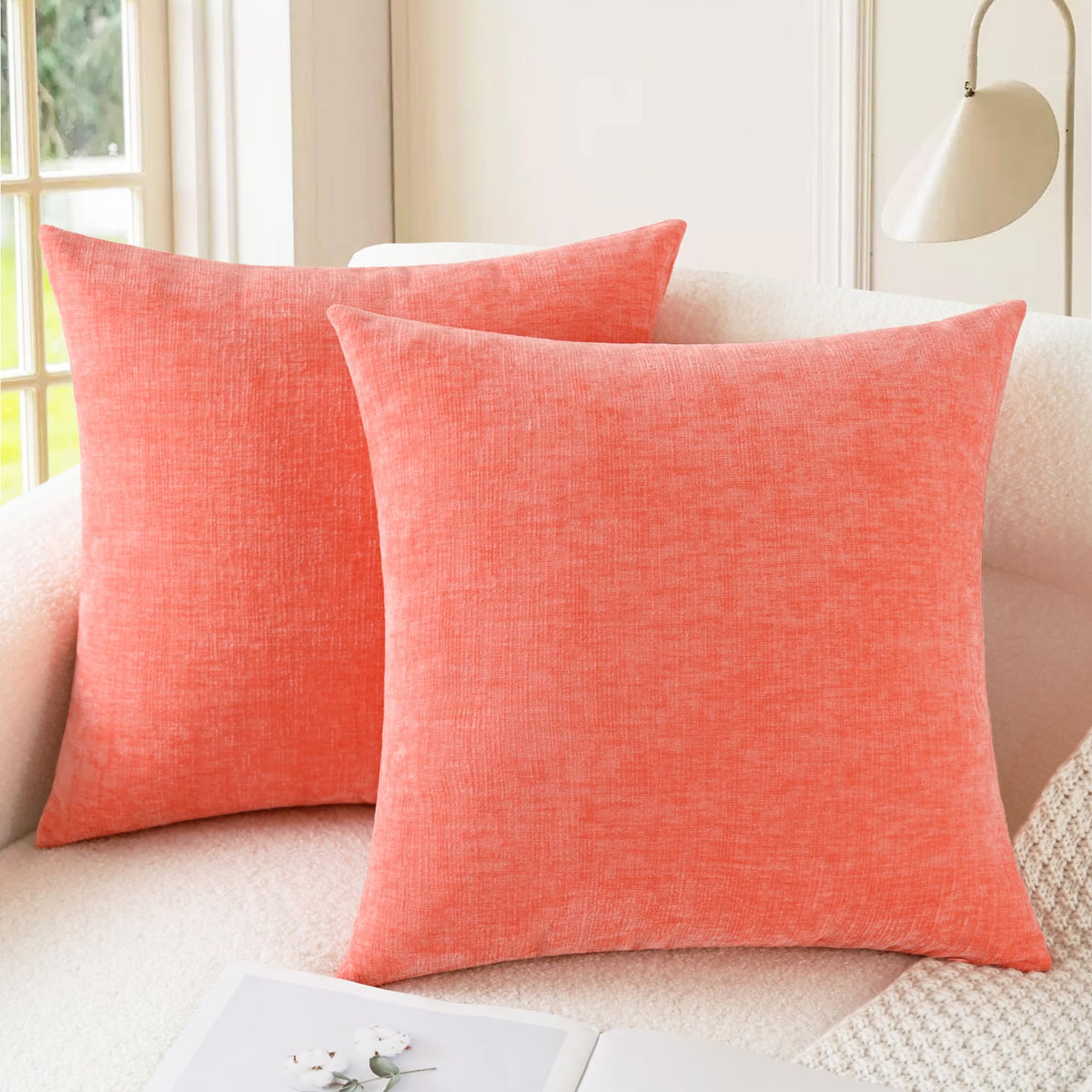 CaliTime Decorative Couch Throw Pillow Covers 18 X 18 Inches Medium Grey