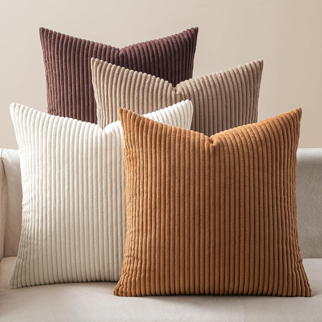 EMEMA Teal Orange Decorative Throw Pillow Covers 18x18 Inch Set of 4