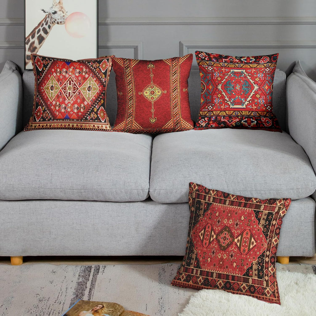 Britimes Throw Pillow Covers Set of 4, 20 x 20 Inch, Moroccan