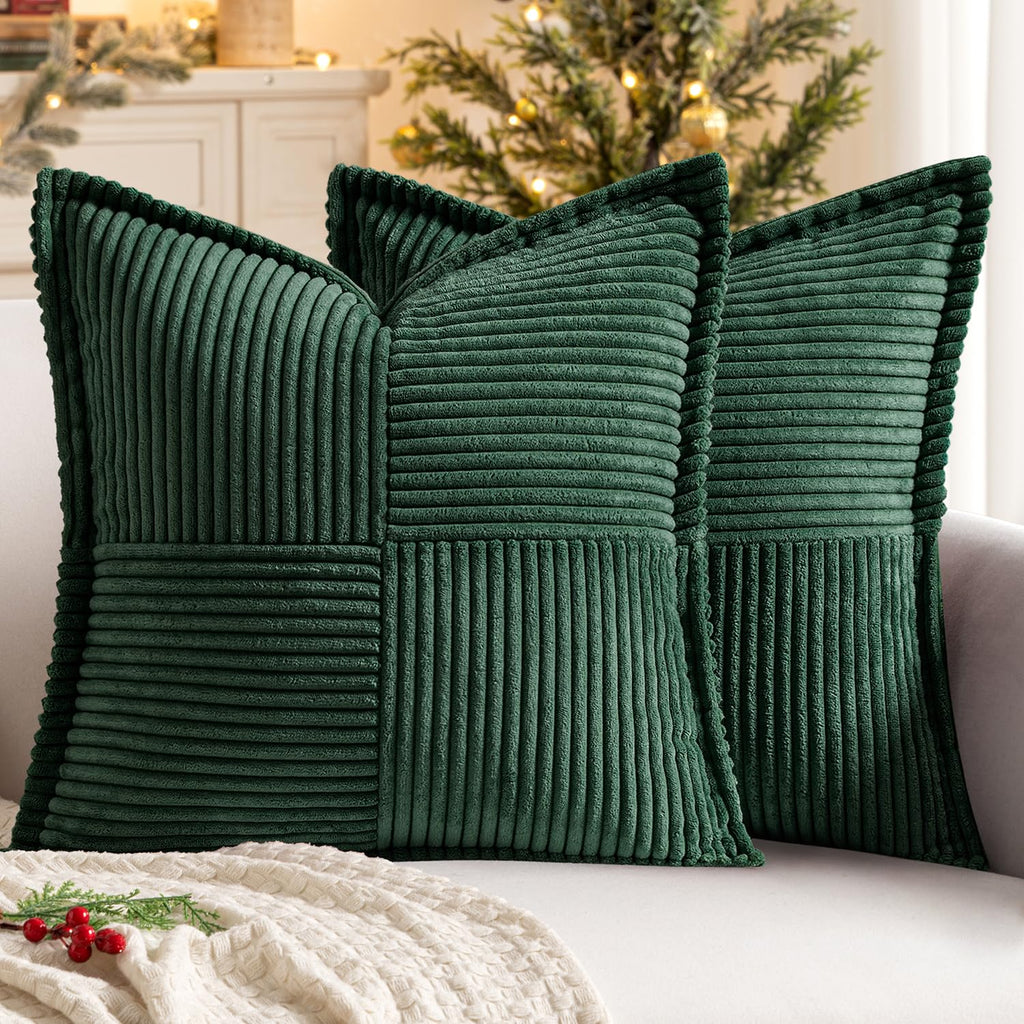 MIULEE Decorative Throw Pillow Covers for Couch 18x18 Inch Beige 2 Pack