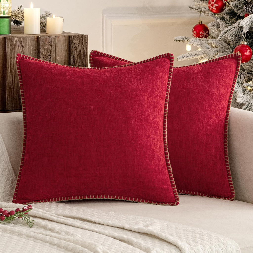 MIULEE Fall Decorative Couch Throw Pillow Covers 18x18 Inch Burnt Orange