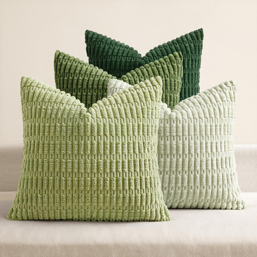 MIULEE Pack of 4 Corduroy Decorative Throw Pillow Covers 18x18 Inch Brown