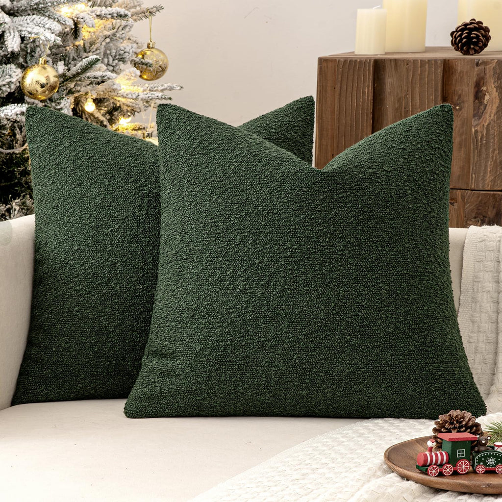 MIULEE 20x20 Decorative Boucle Couch Pillow Covers Beige