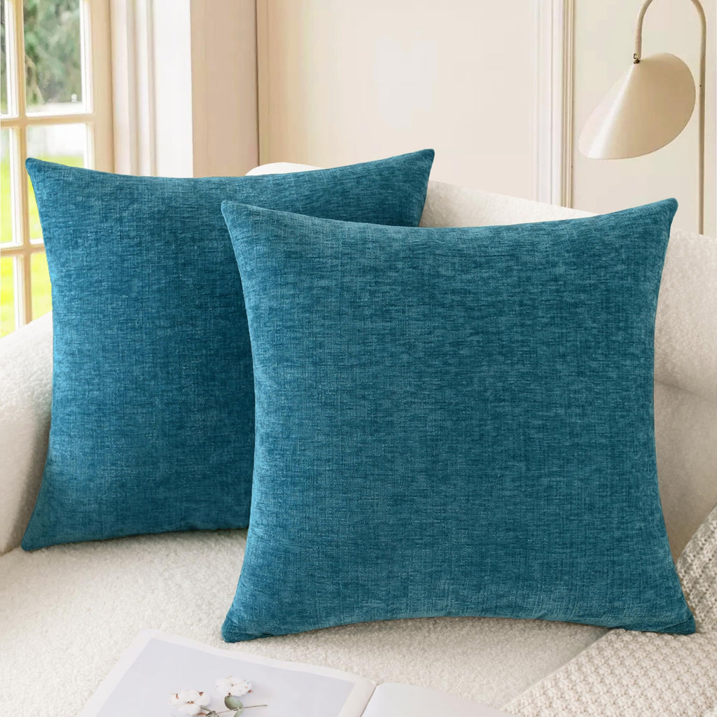 CaliTime Decorative Couch Throw Pillow Covers 18 X 18 Inches Medium Grey