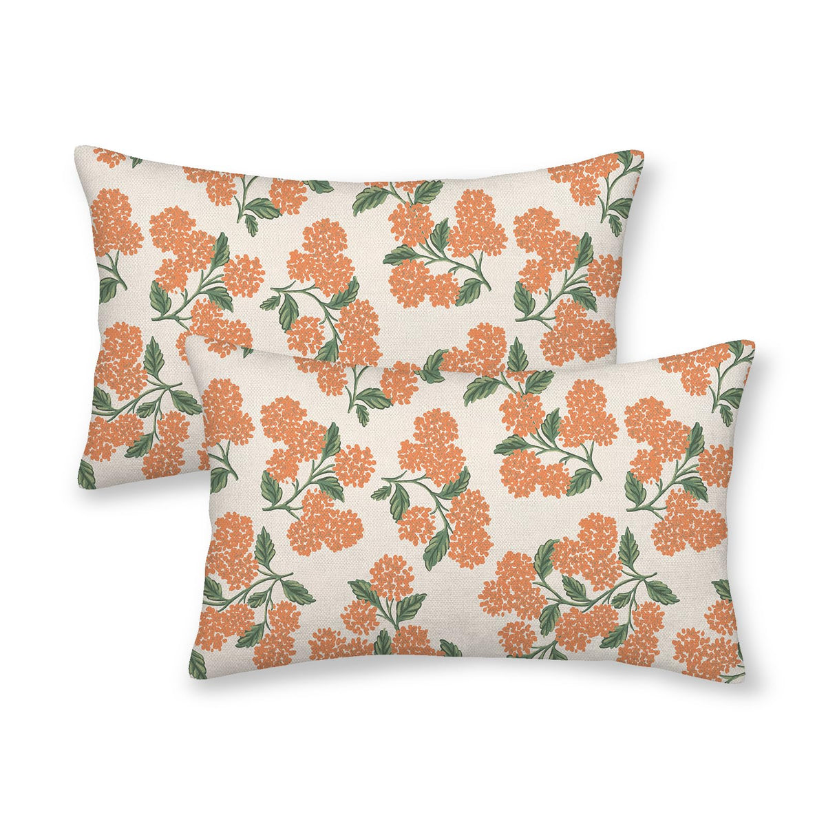 Floral Outdoor Pillow Covers 18x18 Inch Set of 2 Blue Green