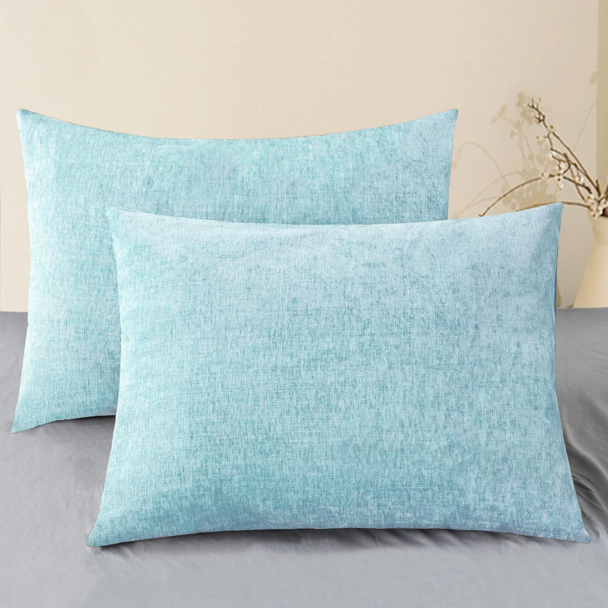 CaliTime Decorative Couch Throw Pillow Covers 18 X 18 Inches Medium Grey
