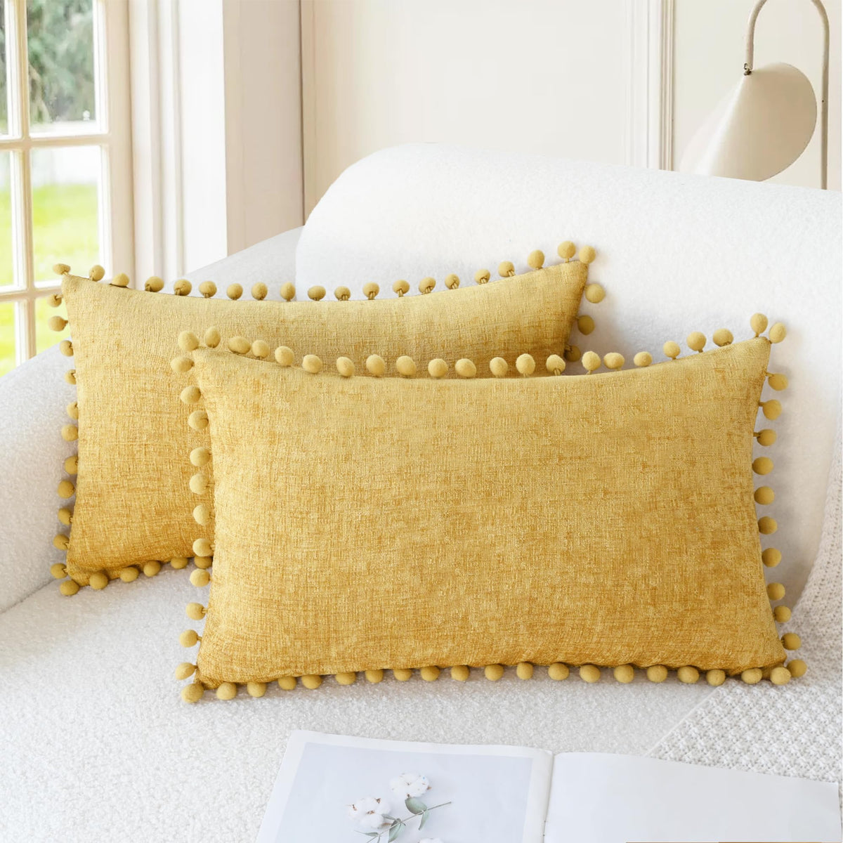 CaliTime Decorative Couch Throw Pillow Covers 18 X 18 Inches Gold