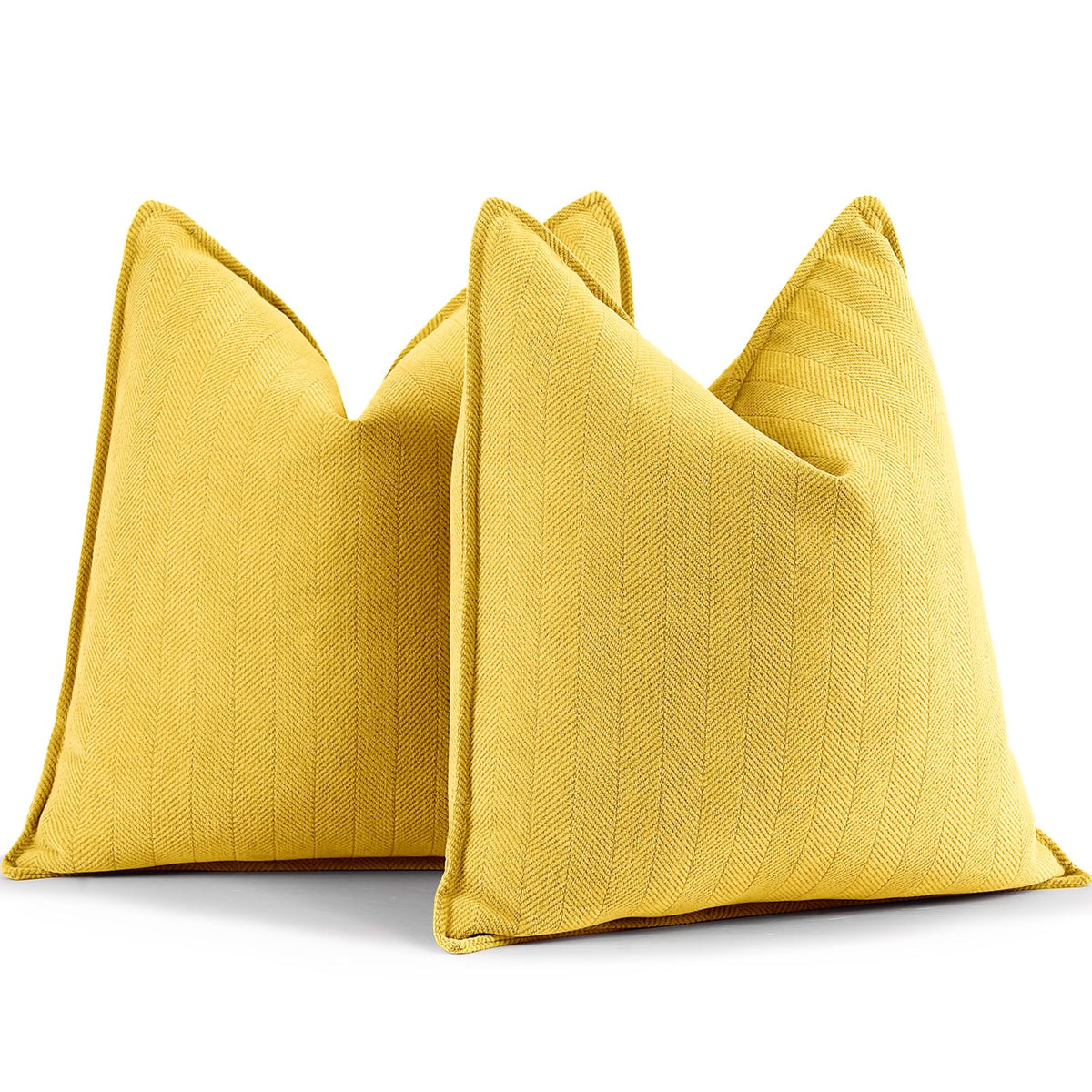 ZWJD Beige Pillow Covers 20x20 Set of 2 Chenille Throw Pillow Covers with Elegant Design Soft and Luxurious Decorative Throw Pillows for Couch, Bed, and Home Decor