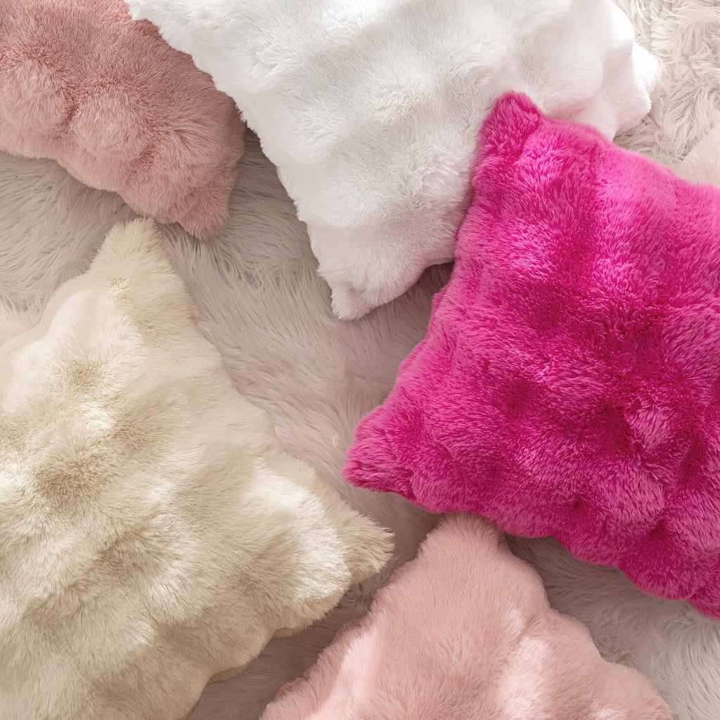 MIULEE Pack of 2 Faux Fur Fluffy Pillow Covers 18x18 Inch, White