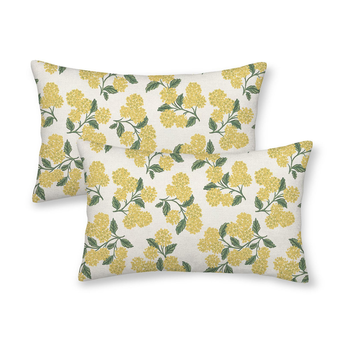Floral Outdoor Pillow Covers 18x18 Inch Set of 2 Blue Green