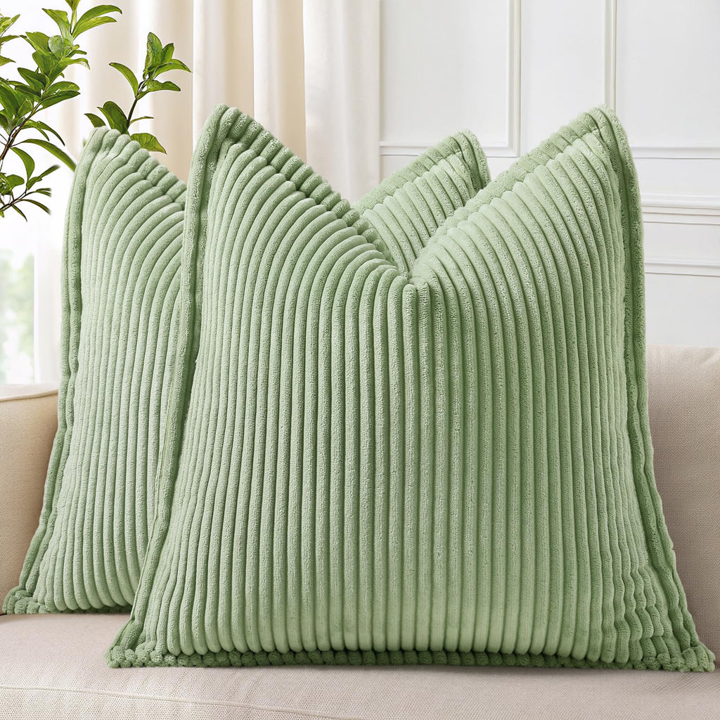 decorUhome Fall Corduroy Navy Blue Throw Pillow Covers 24x24 Set of 2