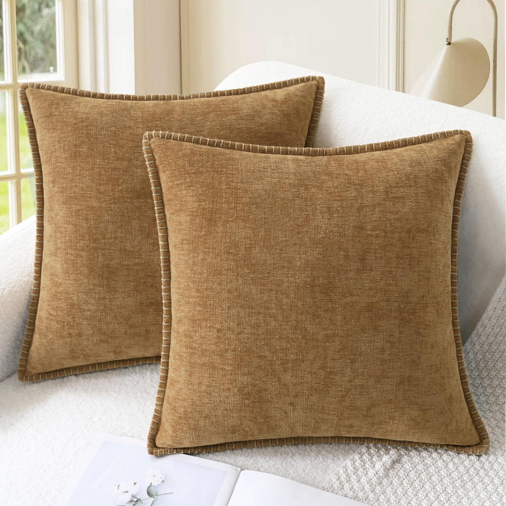 CaliTime Decorative Couch Throw Pillow Covers 20 X 12 Inches Gold