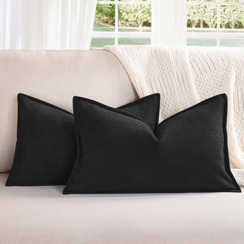 ZWJD Beige Pillow Covers 20x20 Set of 2 Chenille Throw Pillow Covers with Elegant Design Soft and Luxurious Decorative Throw Pillows for Couch, Bed, and Home Decor