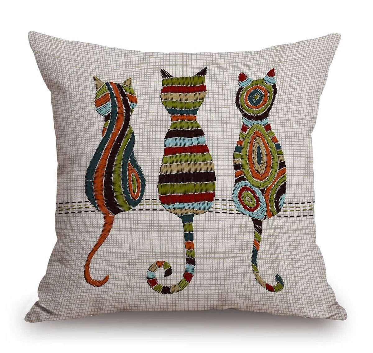 TSSOHU Vintage Flowers Pillow Cover Rustic Cotton Linen Decorative Square Throw Pillow Cover 18x18 Inch for Sofa Couch Decoration