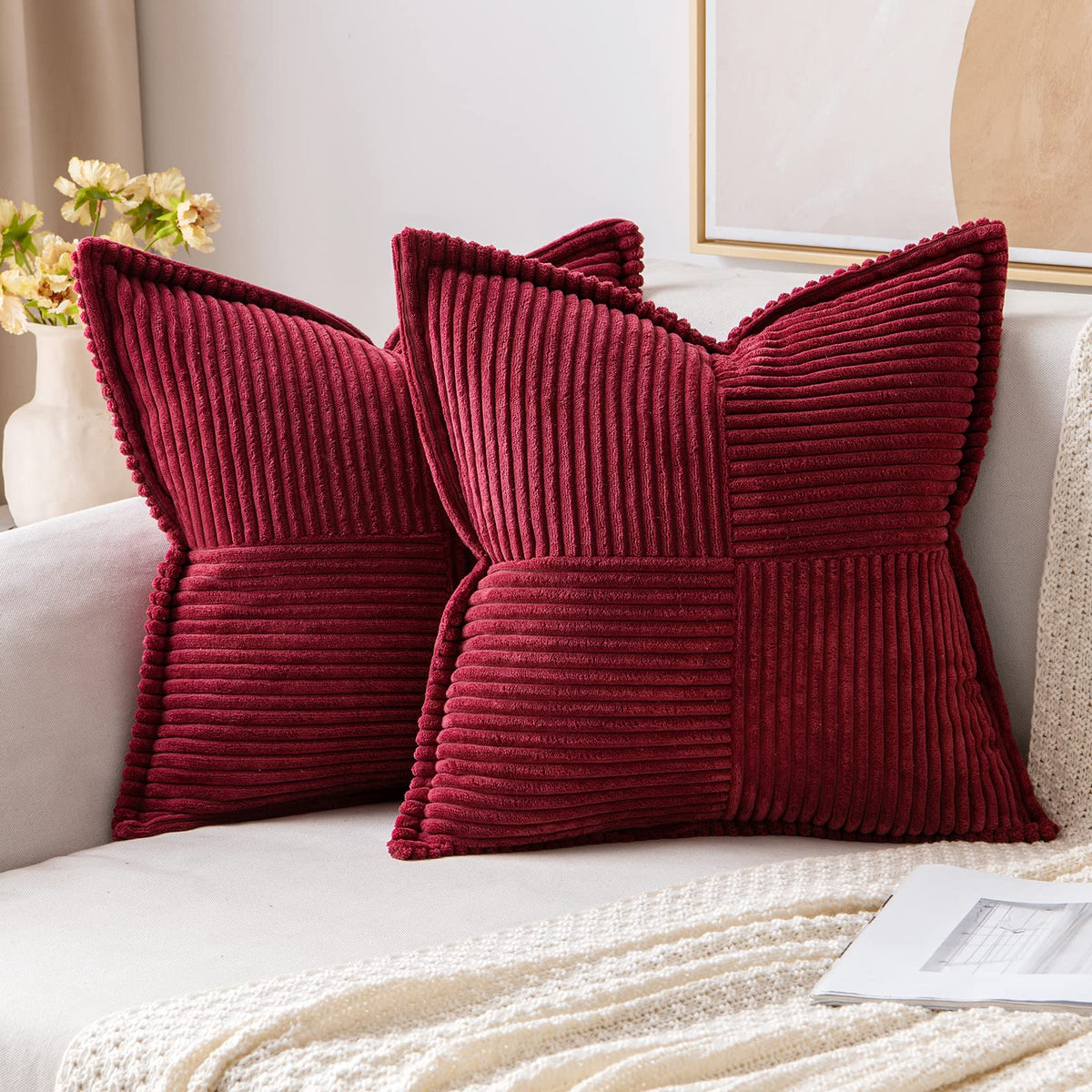 MIULEE Fall Rust Decorative Throw Pillow Covers for Couch 18x18 Inch