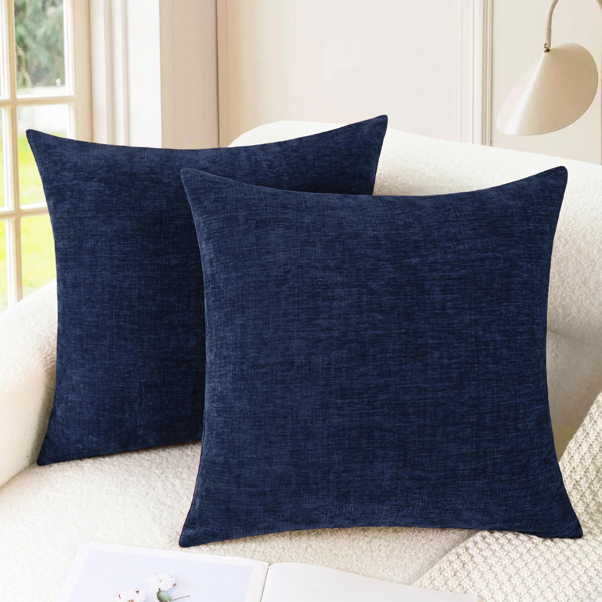 CaliTime Decorative Couch Throw Pillow Covers 18 X 18 Inches Medium Grey