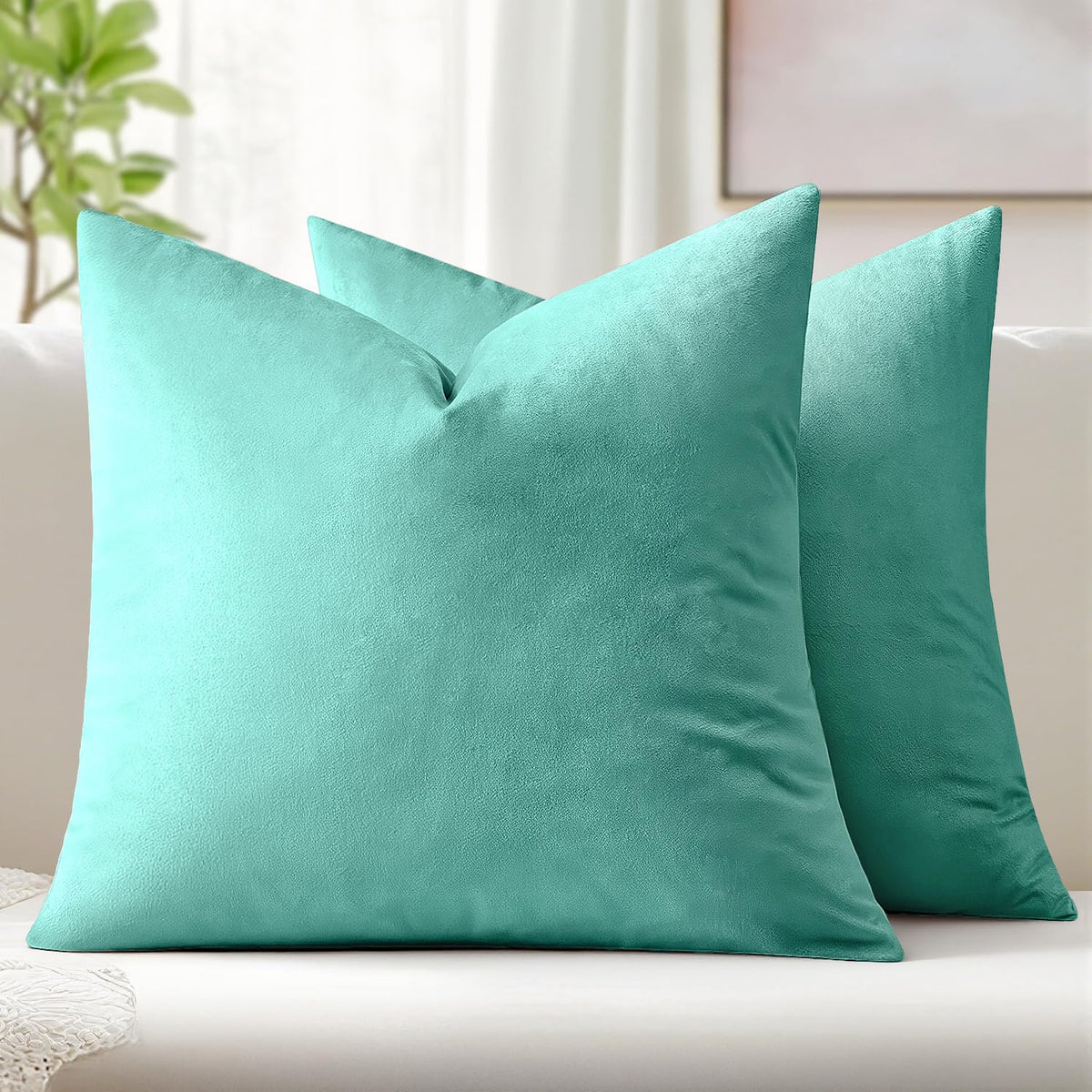 MIULEE Velvet Fall Throw Pillow Covers 20x20 Inch Pack of 2 Burnt Orange