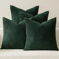 MIULEE Soft Corduroy Decorative Throw Pillow Covers Orange Teal 18x18
