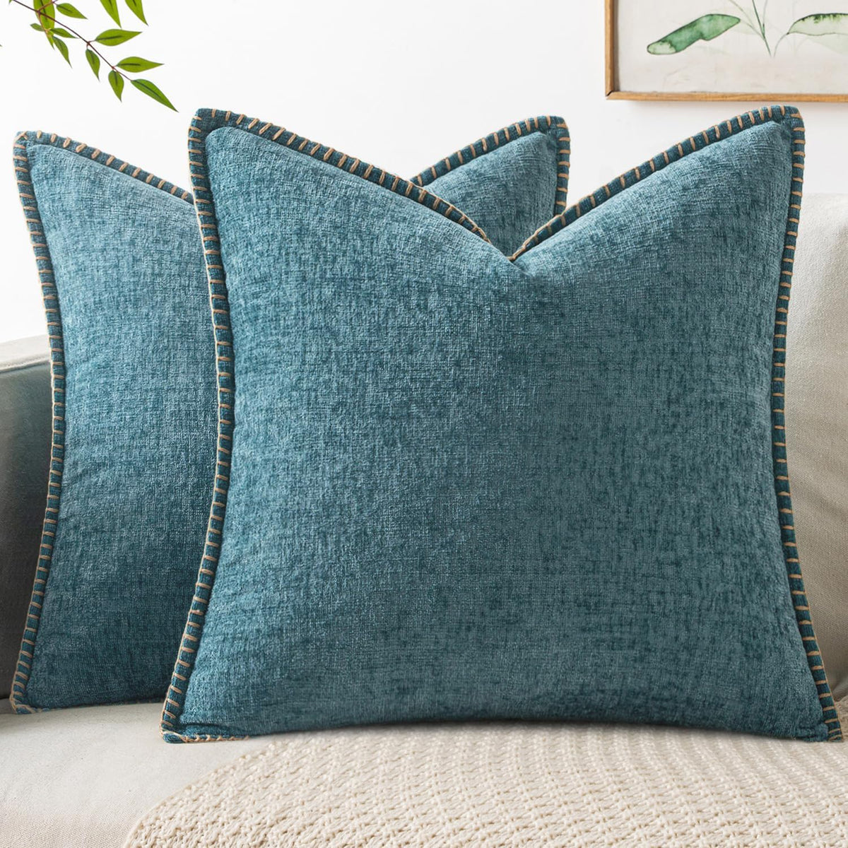MIULEE Fall Decorative Couch Throw Pillow Covers 18x18 Inch Burnt Orange