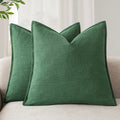 Foindtower Linen Solid Decorative Throw Pillow Covers 20x20 Natural Beige