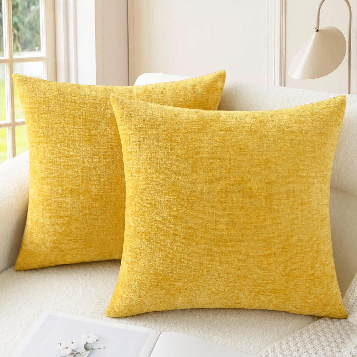 CaliTime Decorative Couch Throw Pillow Covers 18 X 18 Inches Medium Grey