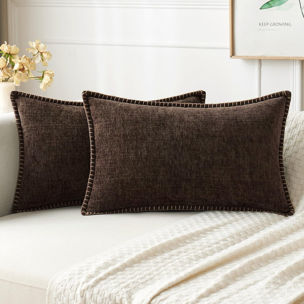 MIULEE Fall Decorative Couch Throw Pillow Covers 18x18 Inch Burnt Orange