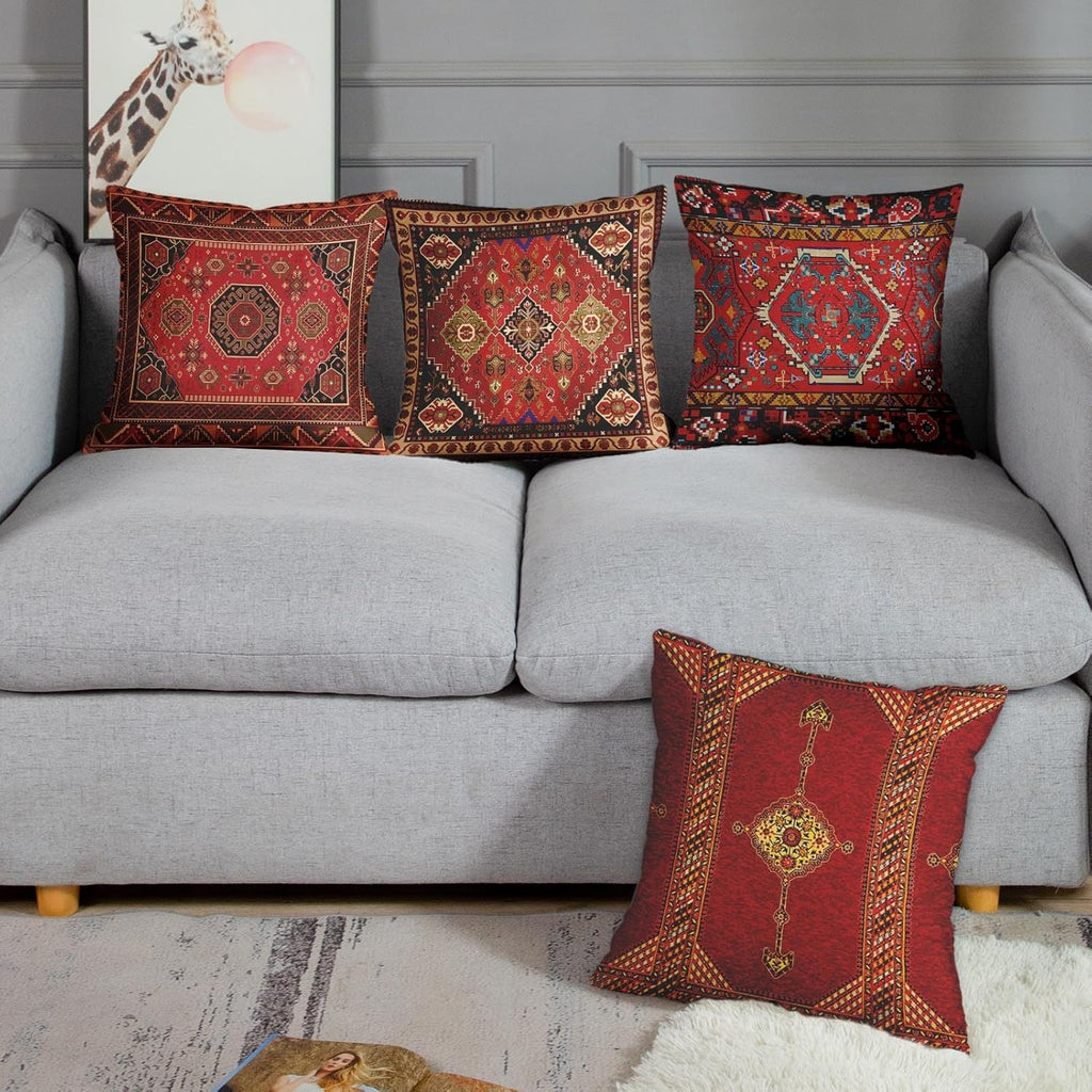 Britimes Throw Pillow Covers Set of 4, 20 x 20 Inch, Moroccan