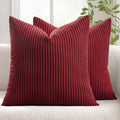 MIULEE Fall Decorative Corduroy Throw Pillow Covers Set of 2 20x20 Orange
