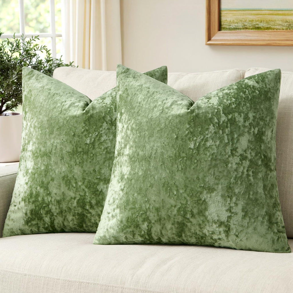 MIULEE Fall Velvet Throw Pillow Covers Burnt Orange 18x18 inch Set of 2