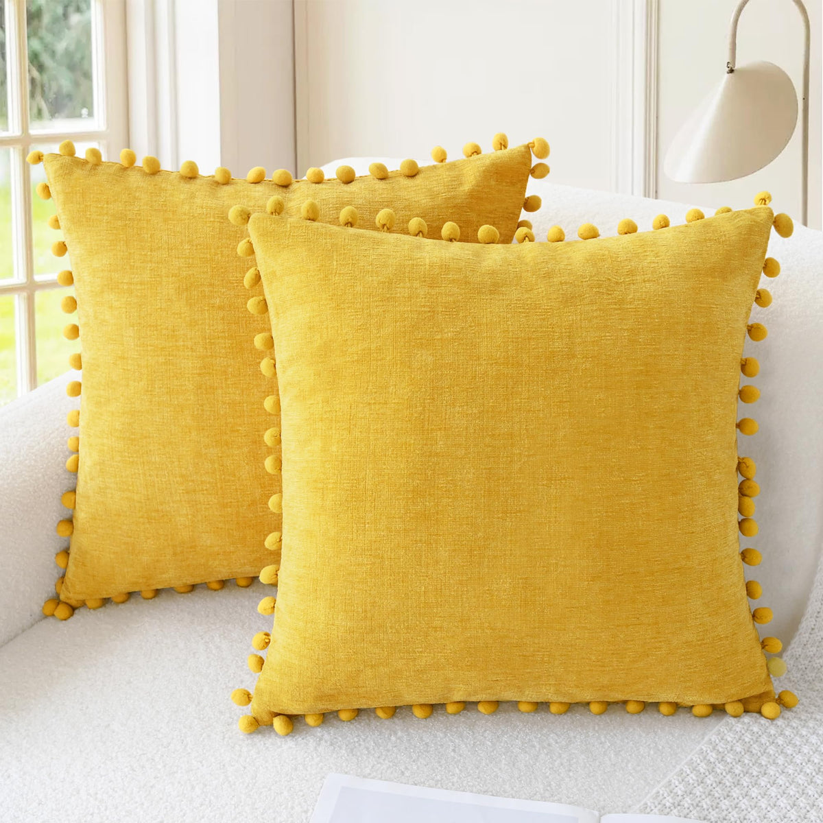 CaliTime Decorative Couch Throw Pillow Covers 18 X 18 Inches Gold