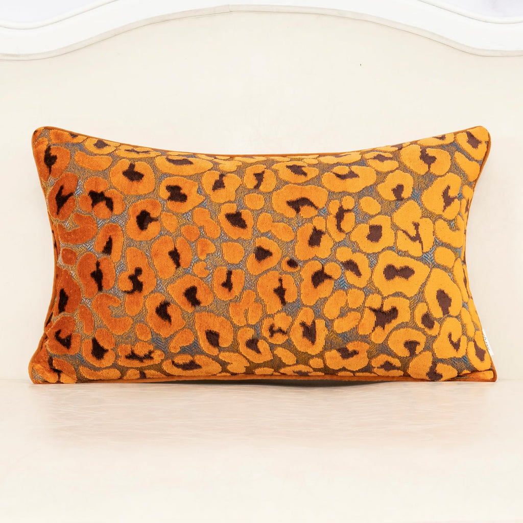 Alerfa Green Brown Floral Throw Pillow Cover 18 x 18 Inch Cut Velvet Sqaure Luxury Decorative Pillow Cover for Couch Living Room Bedroom