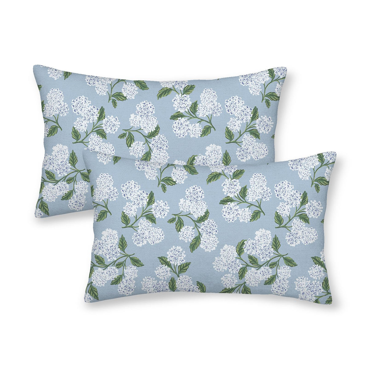Floral Outdoor Pillow Covers 18x18 Inch Set of 2 Blue Green