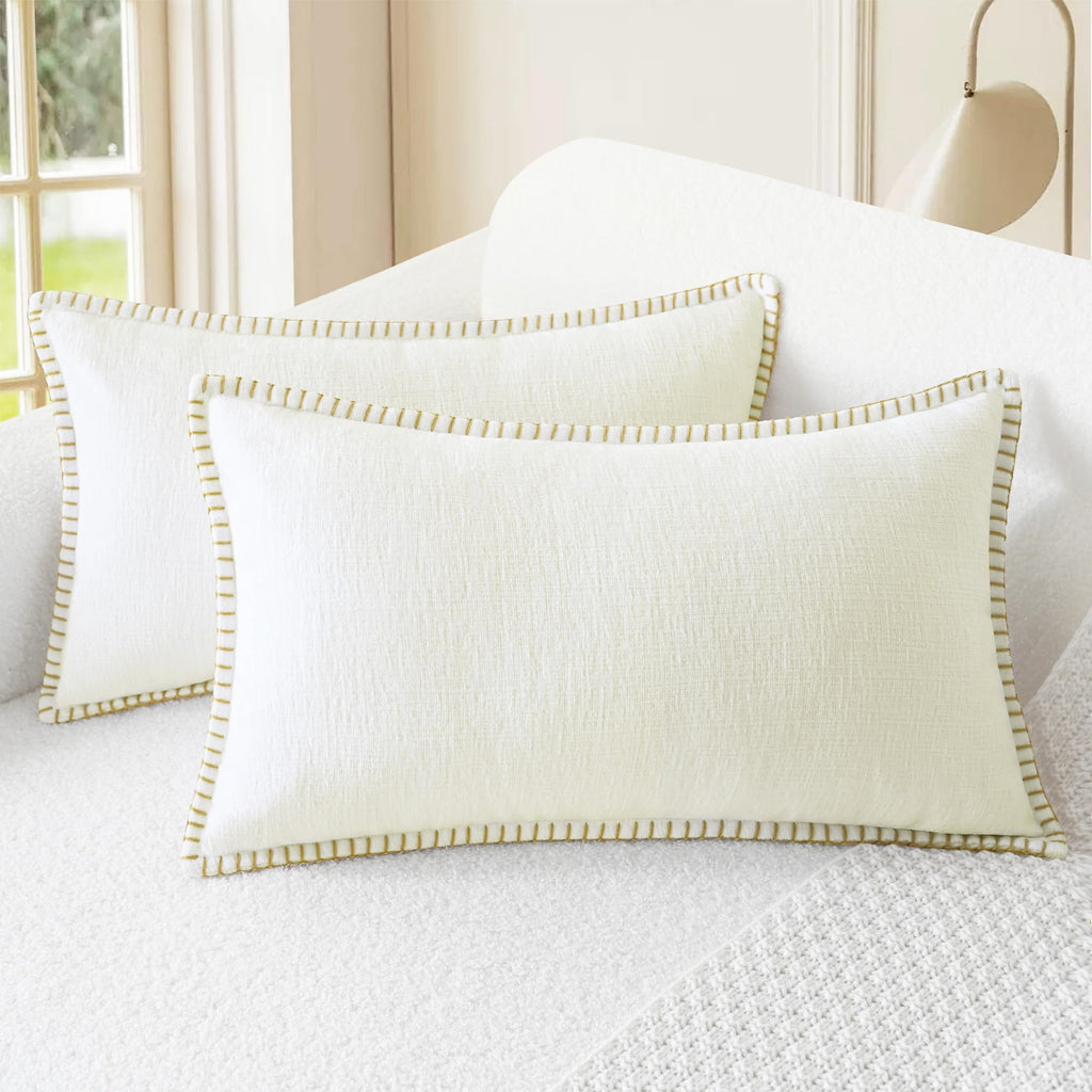 CaliTime Decorative Couch Throw Pillow Covers 20 X 12 Inches Gold