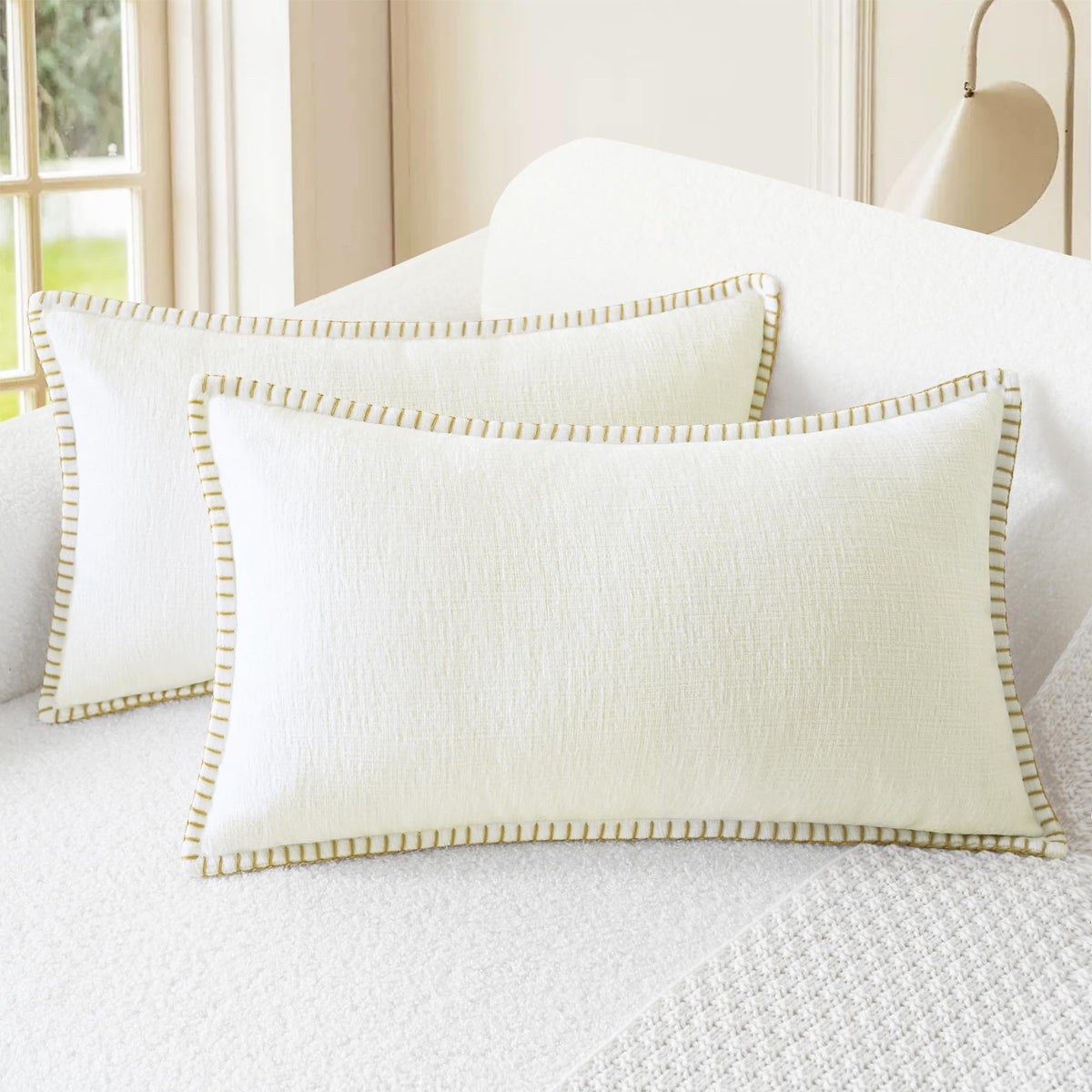 CaliTime Decorative Couch Throw Pillow Covers 20 X 12 Inches Gold