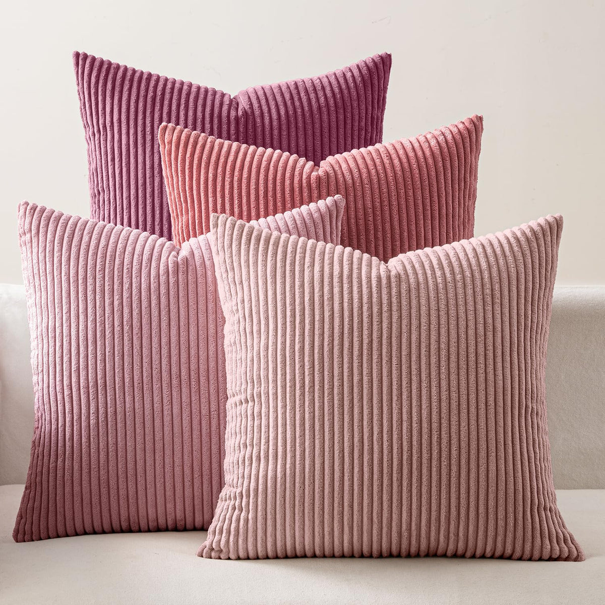EMEMA Teal Orange Decorative Throw Pillow Covers 18x18 Inch Set of 4