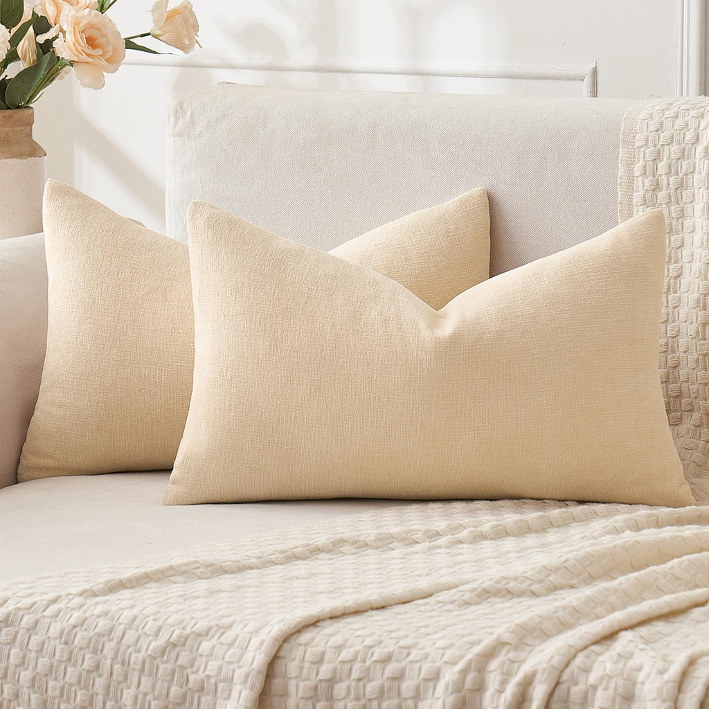 MIULEE Olive Green Chenille Couch Throw Pillow Covers, 18x18