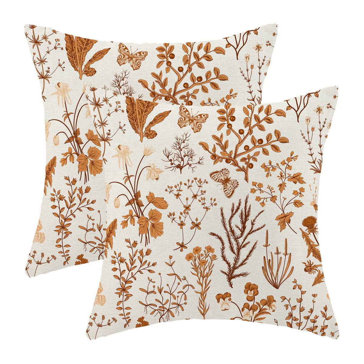Spring Sage Green Wild Flower Pillow Covers 18x18 Set of 2